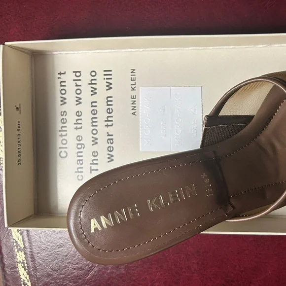 Favorite Brown Kitten Heels Brown Mesh Sandals AK Size 8 NEW IN BOX SOLDOUT NWT - Picture 10 of 16